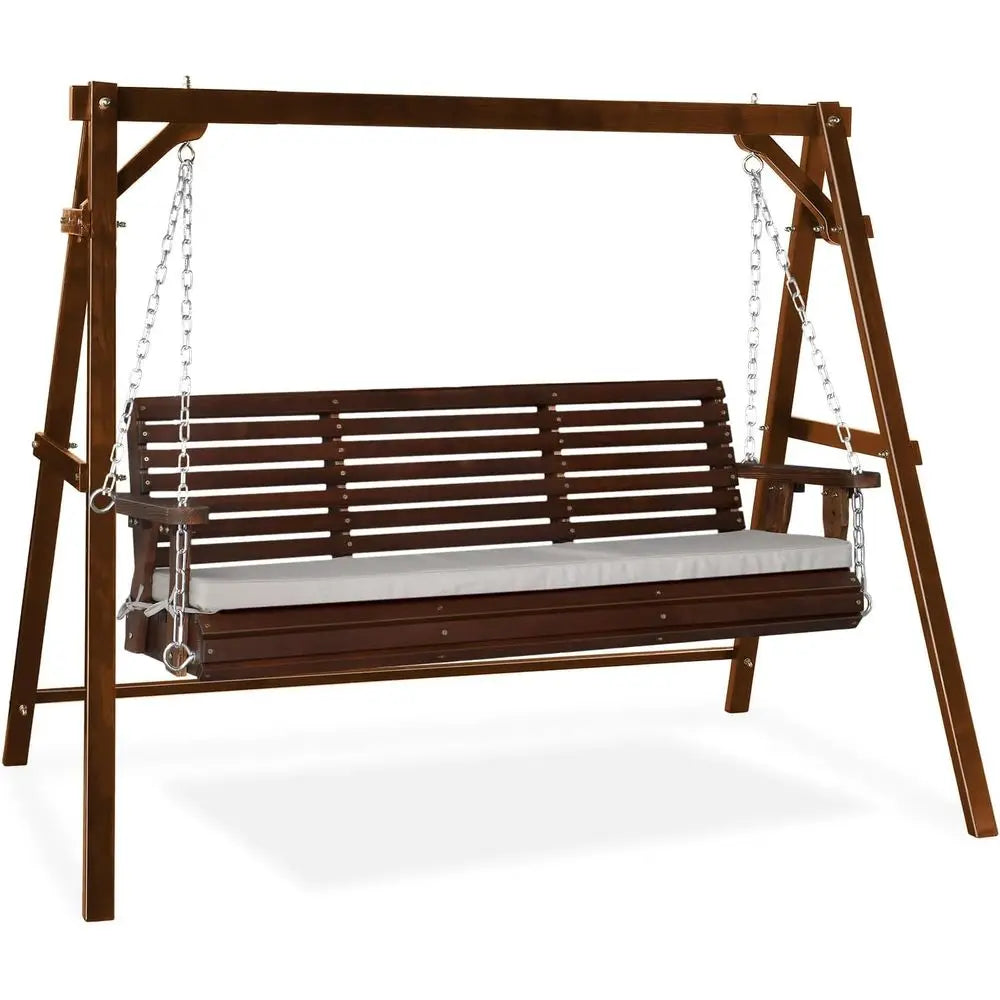 Outdoor Porch Swing With Cushions, Heavy Duty Patio Swing Stand