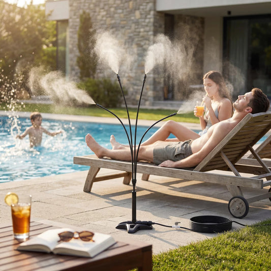 HiMISS Outdoor Standing Misting System With Adjustable Mist Heads