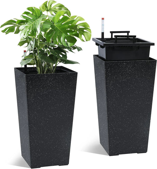Twister CK Rectangular Planter Set With Drainage Water Level Monitor