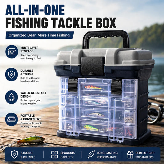 Fishing Tackle Box Kit Featuring Adjustable Compartments And Pliers