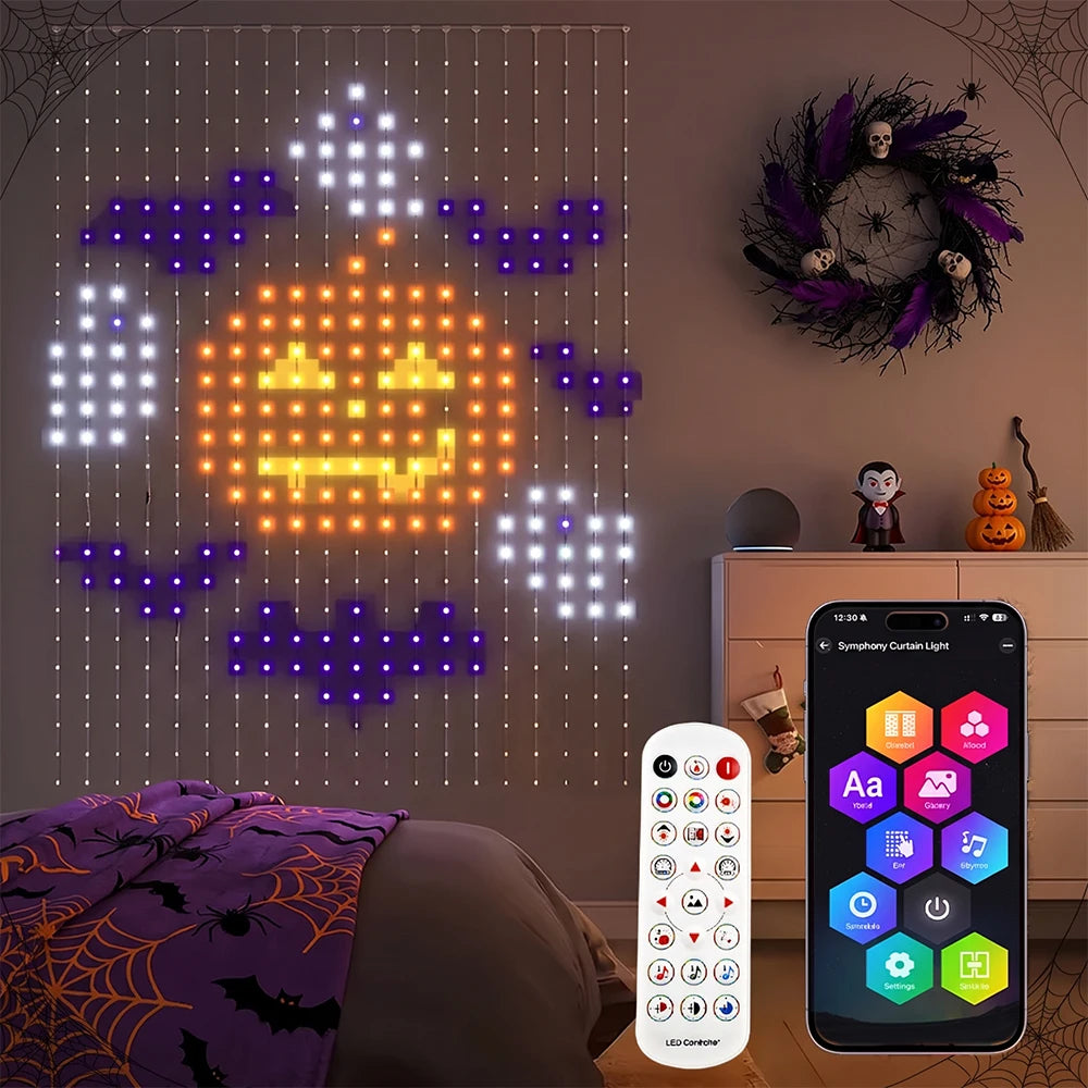 MIMIRGB Smart LED Curtain Lights Music Sync Indoor Outdoor Decor