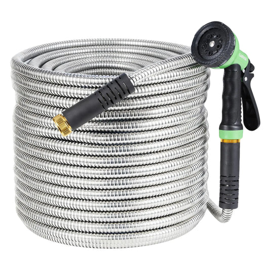 HiMISS Kink Free Stainless Steel Garden Hose Brass Connectors