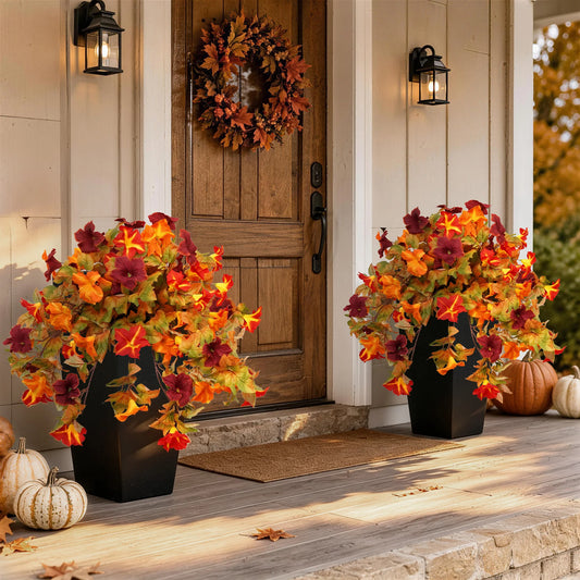 Olitree Artificial Autumn Morning Glory Plants For Outdoor Patio