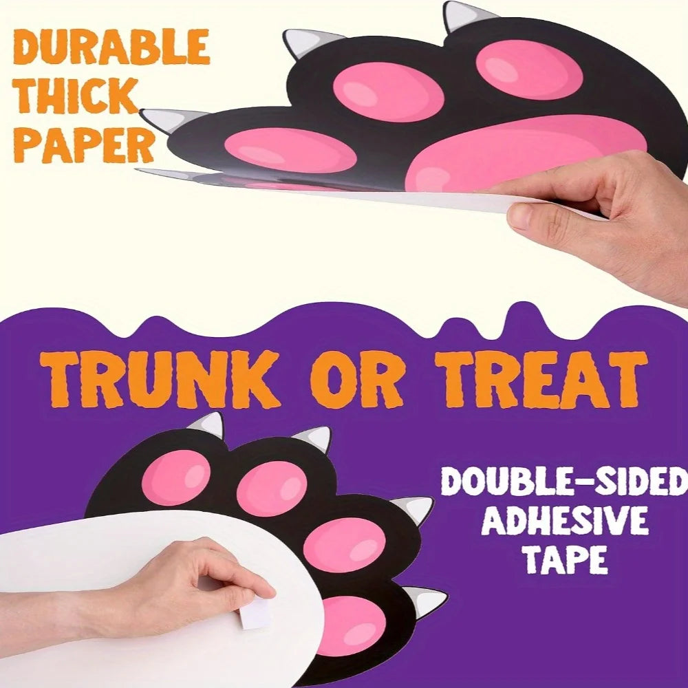 Joyfy Halloween Cat Sticker Kit for Car Trunk or Treat Decorations