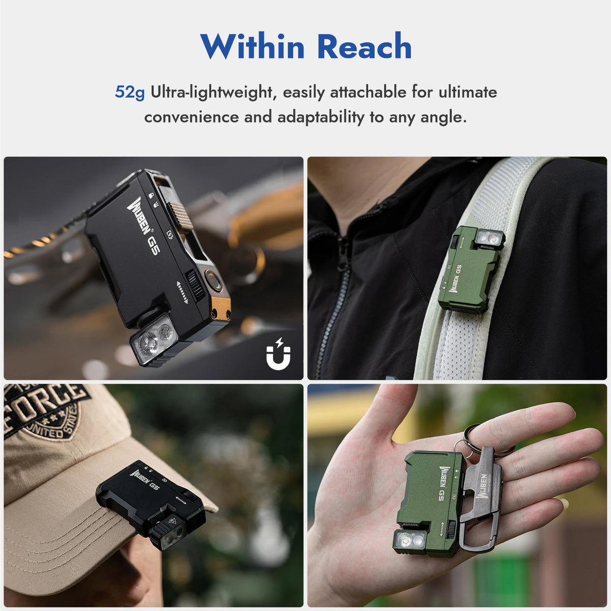 Wuben G5 Led Flashlight 400 Lumens Usb Rechargeable Magnetic
