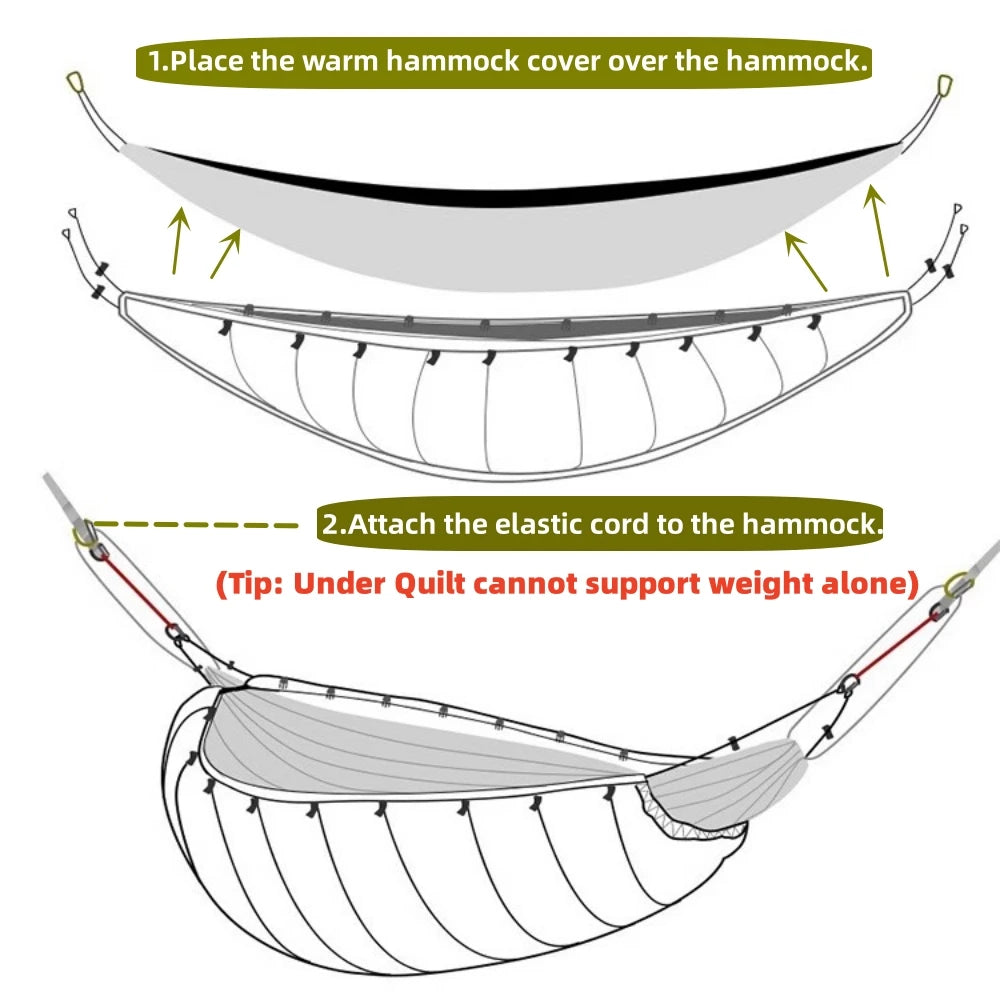 Lightweight Insulated Hammock Underquilt For Camping And Sleeping Comfort
