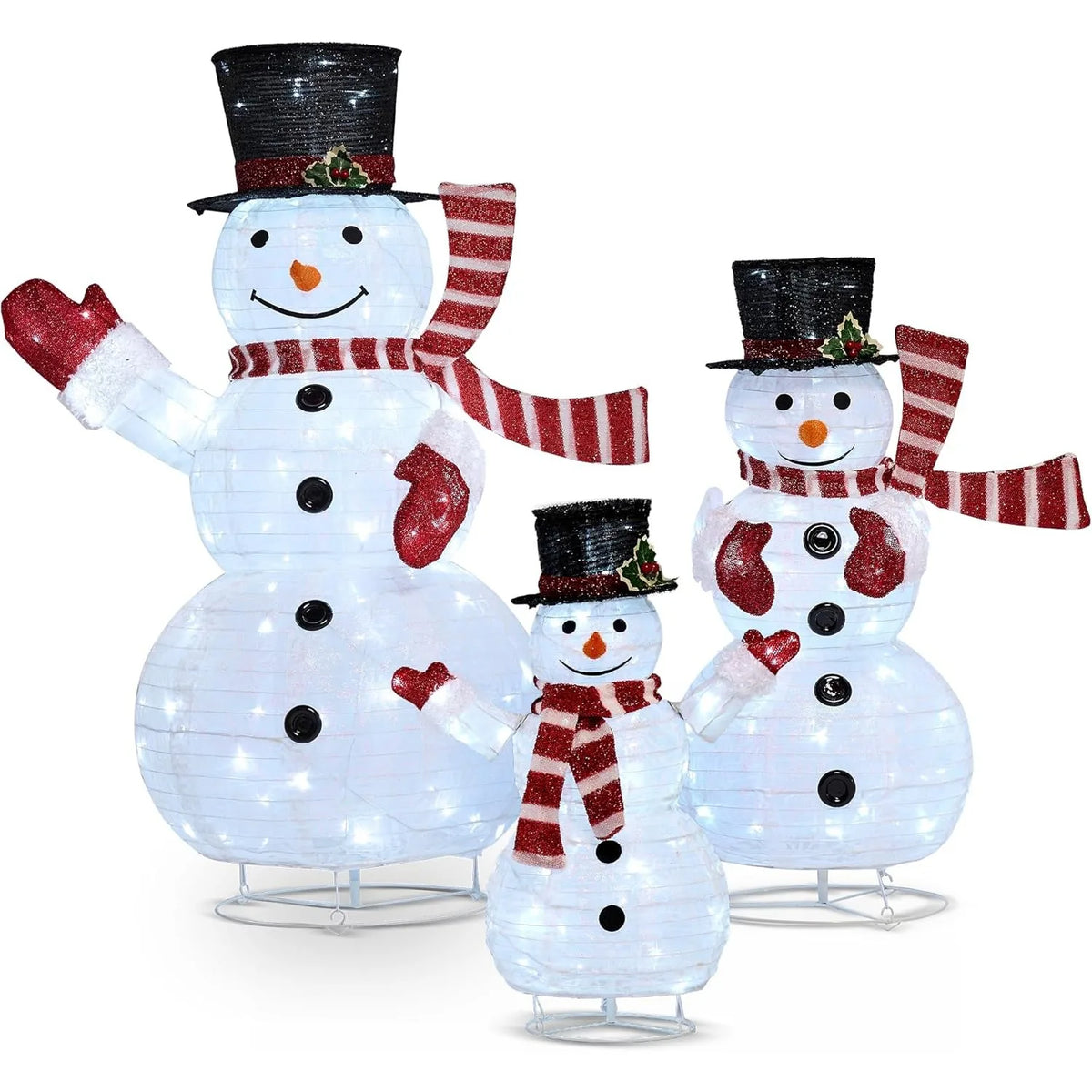 Joyfy 3D Collapsible Snowman Christmas Yard Lights With LED Lights