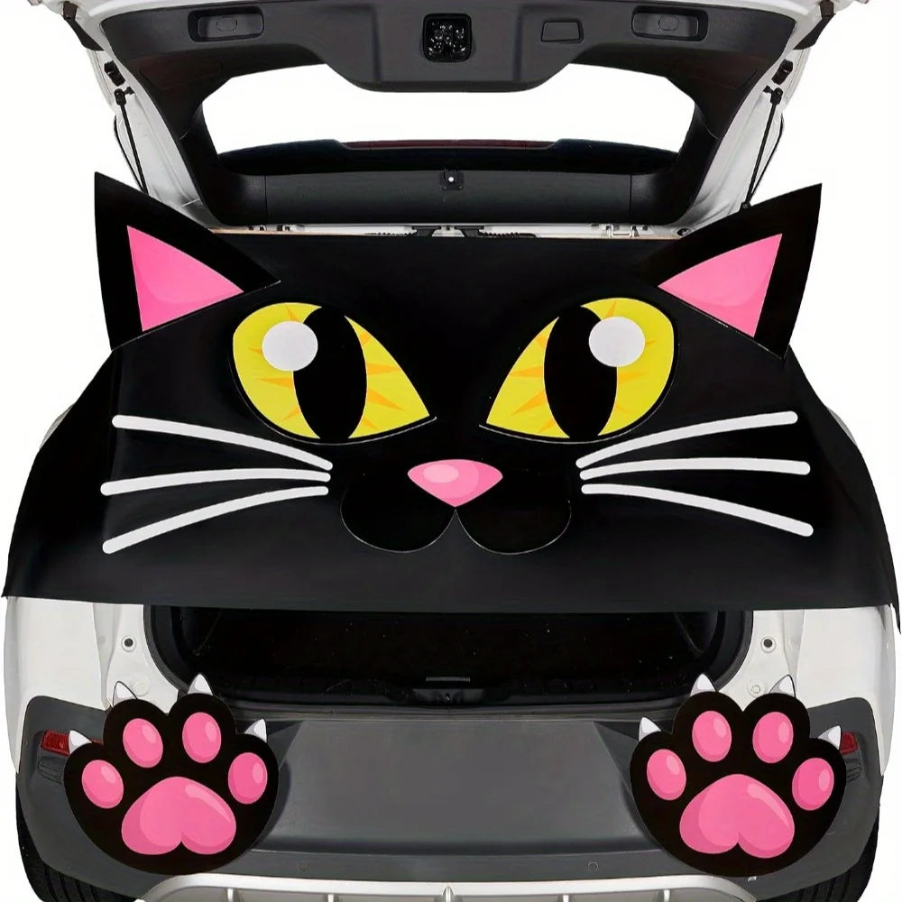 Joyfy Halloween Cat Sticker Kit for Car Trunk or Treat Decorations