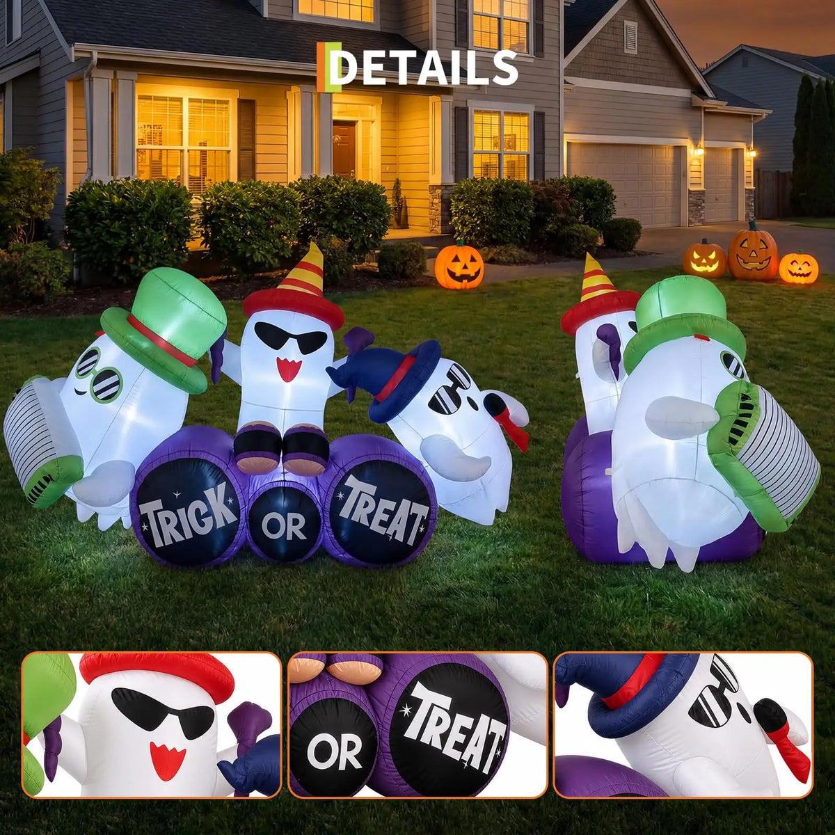 HiMISS Halloween Ghost Band Inflatable Outdoor Yard Decoration LED Lights
