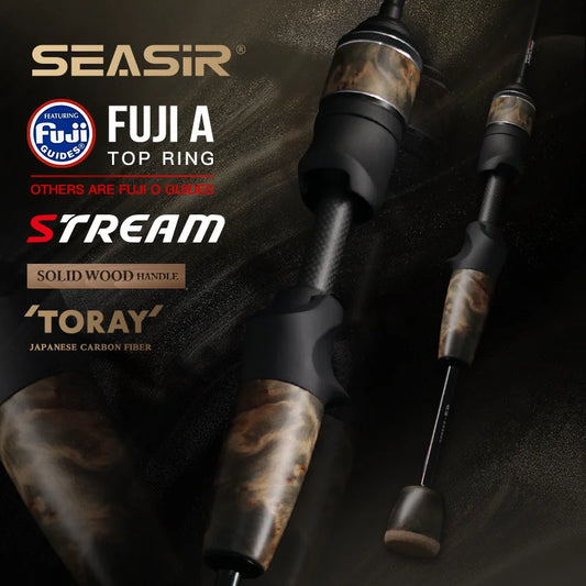 Seasir Ultralight Carbon Baitcasting Fishing Rod With Fuji Guides