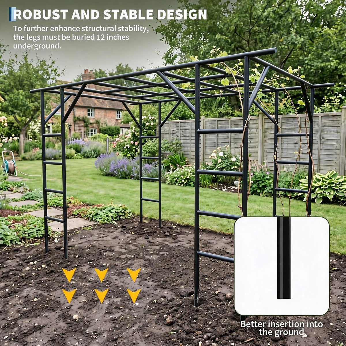 HiMISS Heavy Duty Garden Arch Trellis For Climbing Plants