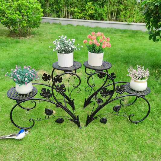 Wisfor Four Tier Metal Plant Stand For Indoor Outdoor Patio