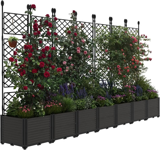 Twister Ck Plastic Planter Box With Trellis And Efficient Drainage