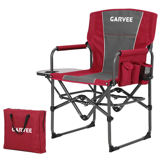 HiMISS Heavy Duty Folding Director Chair With Table Cup Holder