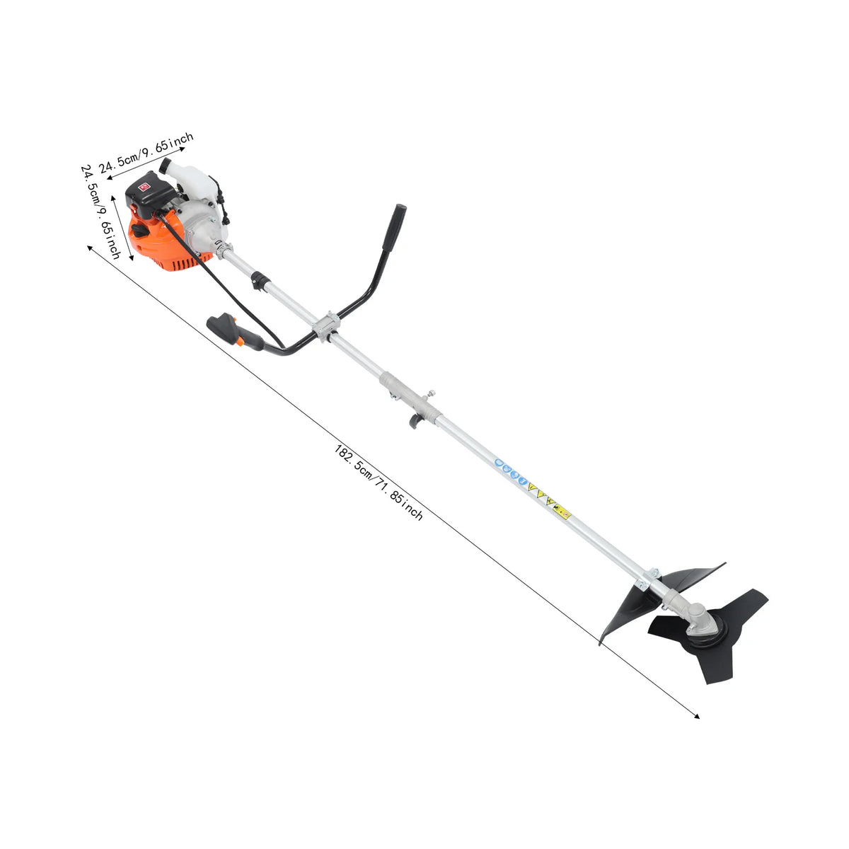 Bymaocar Two Stroke Gasoline Weed Trimmer With Three Interchangeable Heads