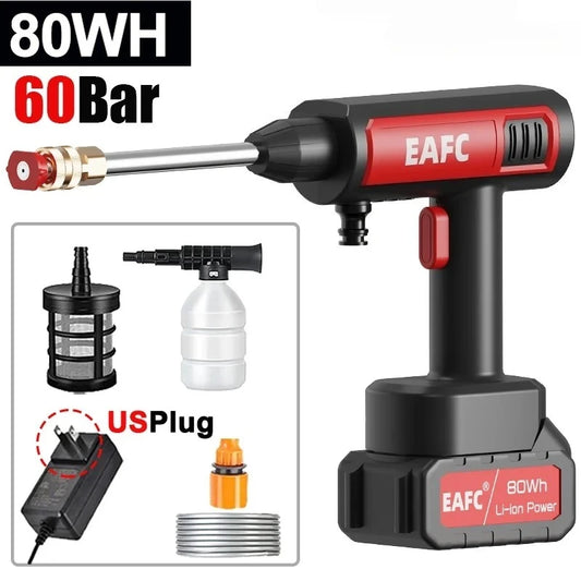 EAFC Cordless High Pressure Washer Gun For Car Home Garden
