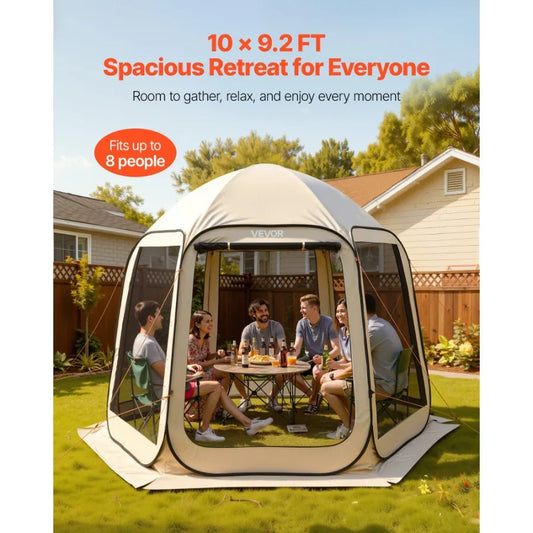 Pop Up Screen Canopy With Mesh Sides And Carry Bag