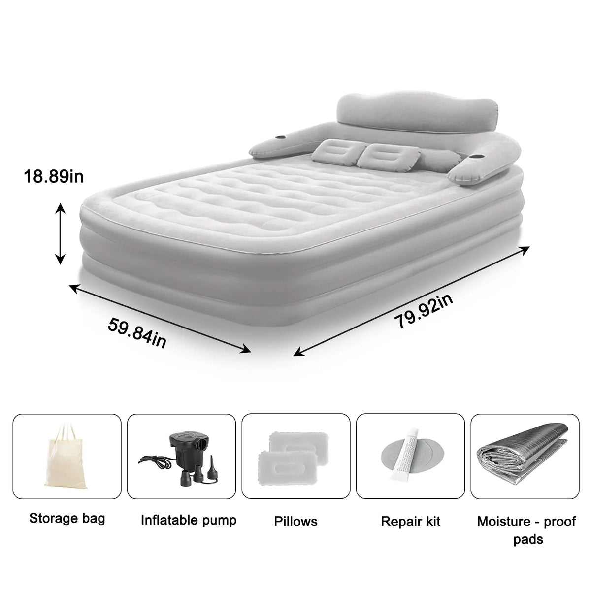 Automatic Inflatable PVC Camping Mattress With Built In Pump