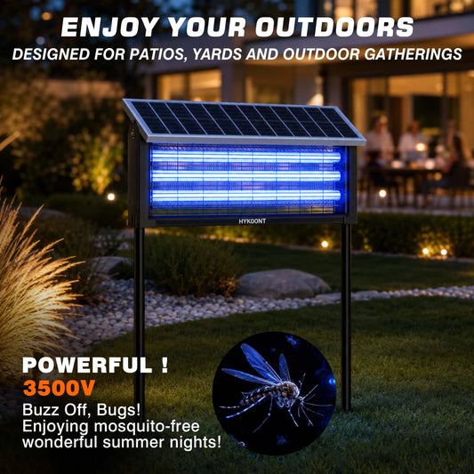 Hykoont Solar Bug Zapper Outdoor Waterproof Mosquito Killer And Led