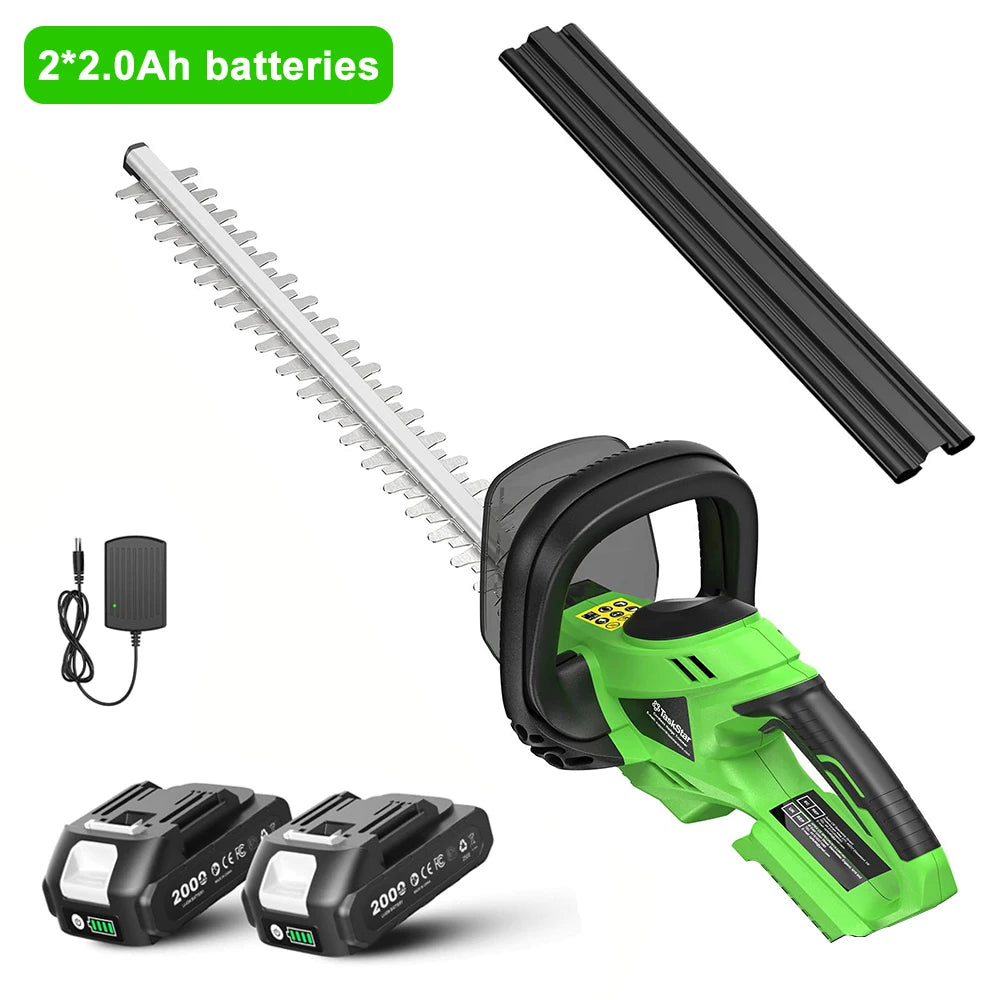 TaskStar Cordless Hedge Trimmer 20V Handheld Garden Bush Trimming Tool SK5 Dual Action Blade Electric Shrub Trimmer for Makita 18V Battery(with 2 4000mAh Batteries)