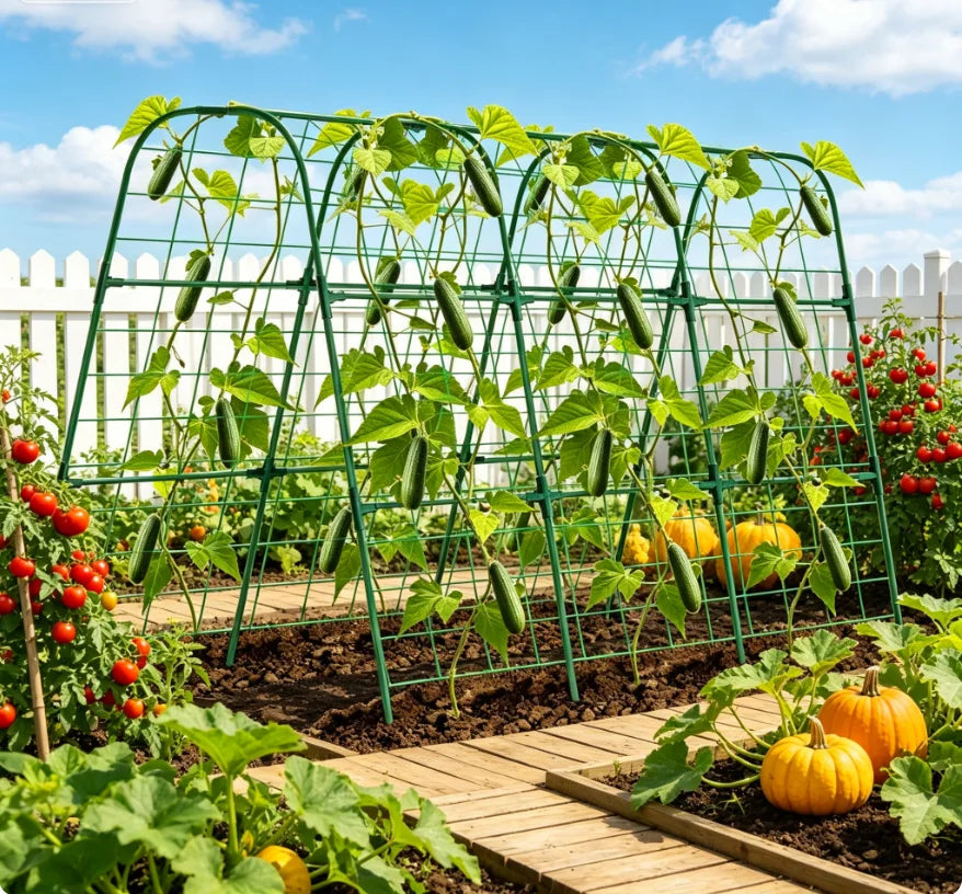 HiMISS Heavy Duty Metal Garden Arch Trellis Plant Support
