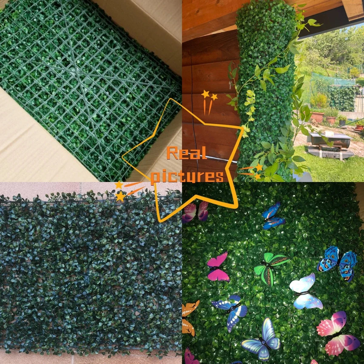 Artificial Boxwood Privacy Fence Panels For Outdoor Garden Decor