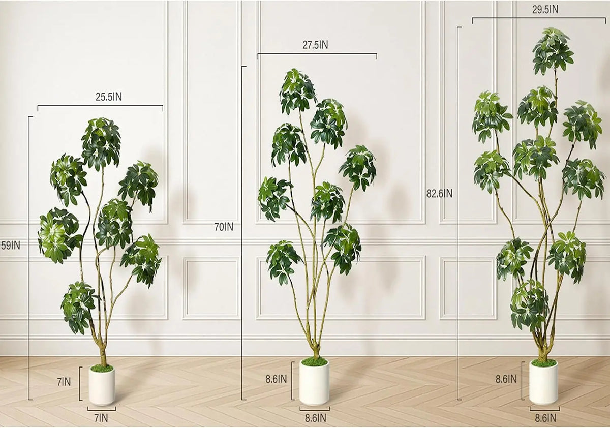 HiMISS Artificial Umbrella Tree Faux Floor Plant for Home Decor