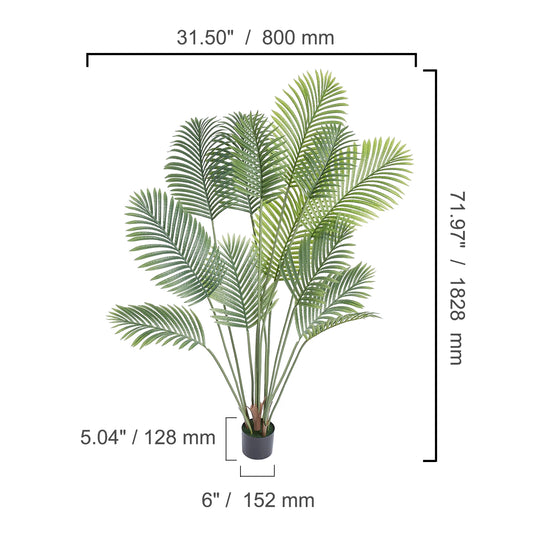 SucceBuy Artificial Palm Tree Faux PE Plant Anti Tip Protection