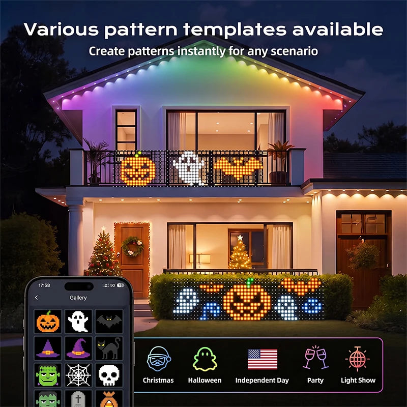 MIMIRGB Smart LED Curtain Lights Music Sync Indoor Outdoor Decor